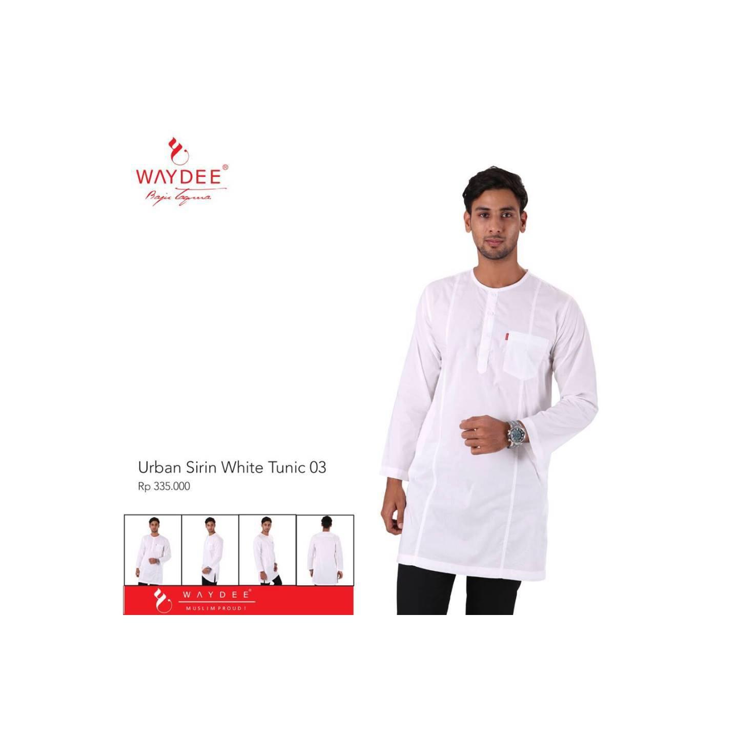 baju koko tunik tangan panjang Urban Sirin White Tunic 03