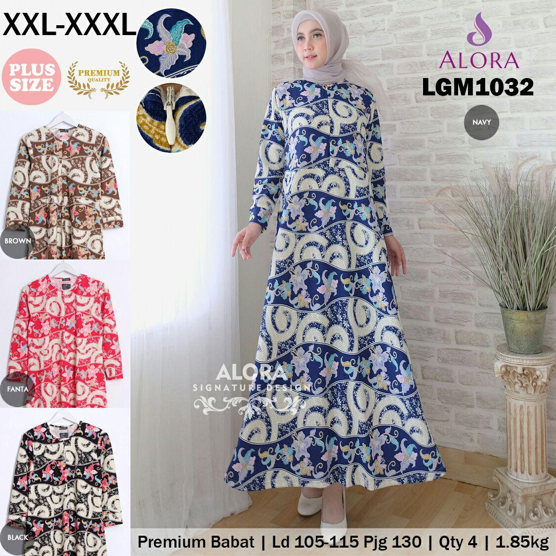 RATU SHOPPING Gamis motif lgm1032 jumbo baju muslim XXL XXXL Promo ramadhan cantik baju lebaran murah