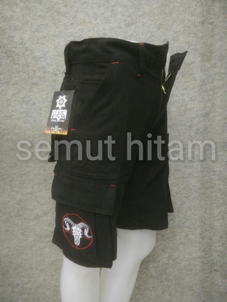 Celana Cargo Pendek Pria / Celana Kempol Pendek Metal / Punk Prapatan Rebel BEHEMOTH