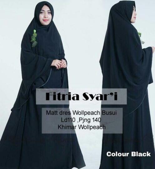 Gamis Fitria + syari busana muslim hijab fashion polosan