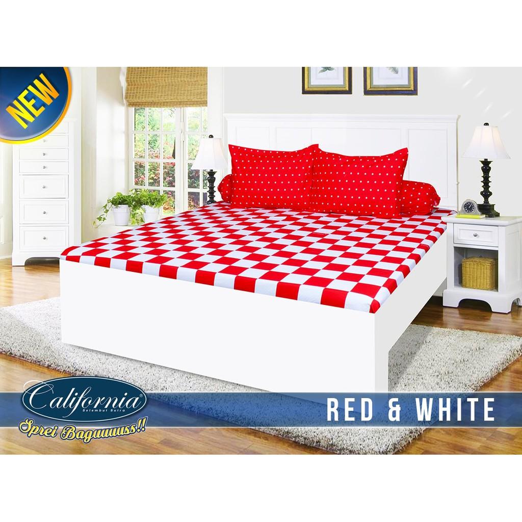 Ss Sprei California My Love 180 Red And White 180x200 King Size No 1 Murah - Nasa-shop
