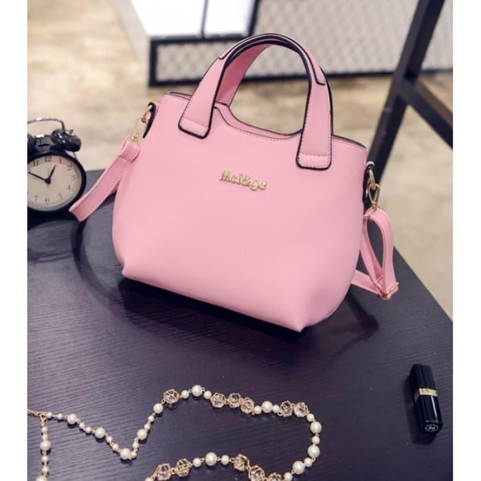 Harga Spesial!! Tas Keranjang Totebag Bulat Pink Muda Wanita Unik Butik Uniqlo Cantik - ready stoC-K