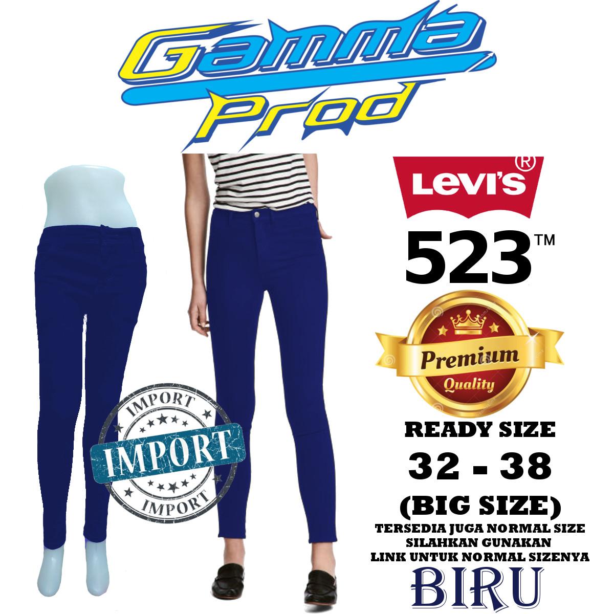 Celana Soft Jeans LEVIS 523 BIRU Skinny WANITA PREMIUM Zipper YKK BIG SIZE