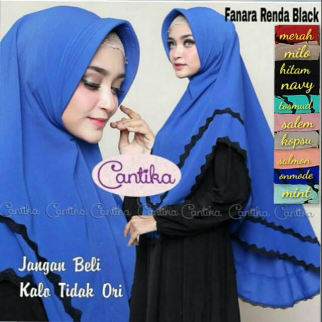 Fanara Renda Black Khimar / Syari / Hijab / Jilbab