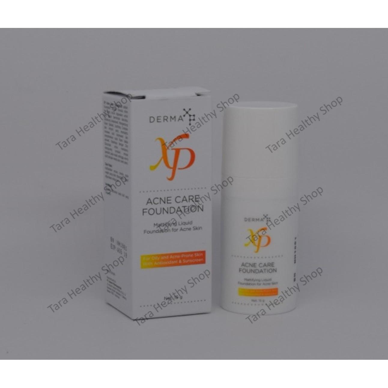Derma XP Acne Care Foundation - Cream 15 gram (Foundation Untuk Kulit Yang Berminyak & Rentan Jerawatan - Dilengkapi Dengan Antioksidan & Tabir Surya)