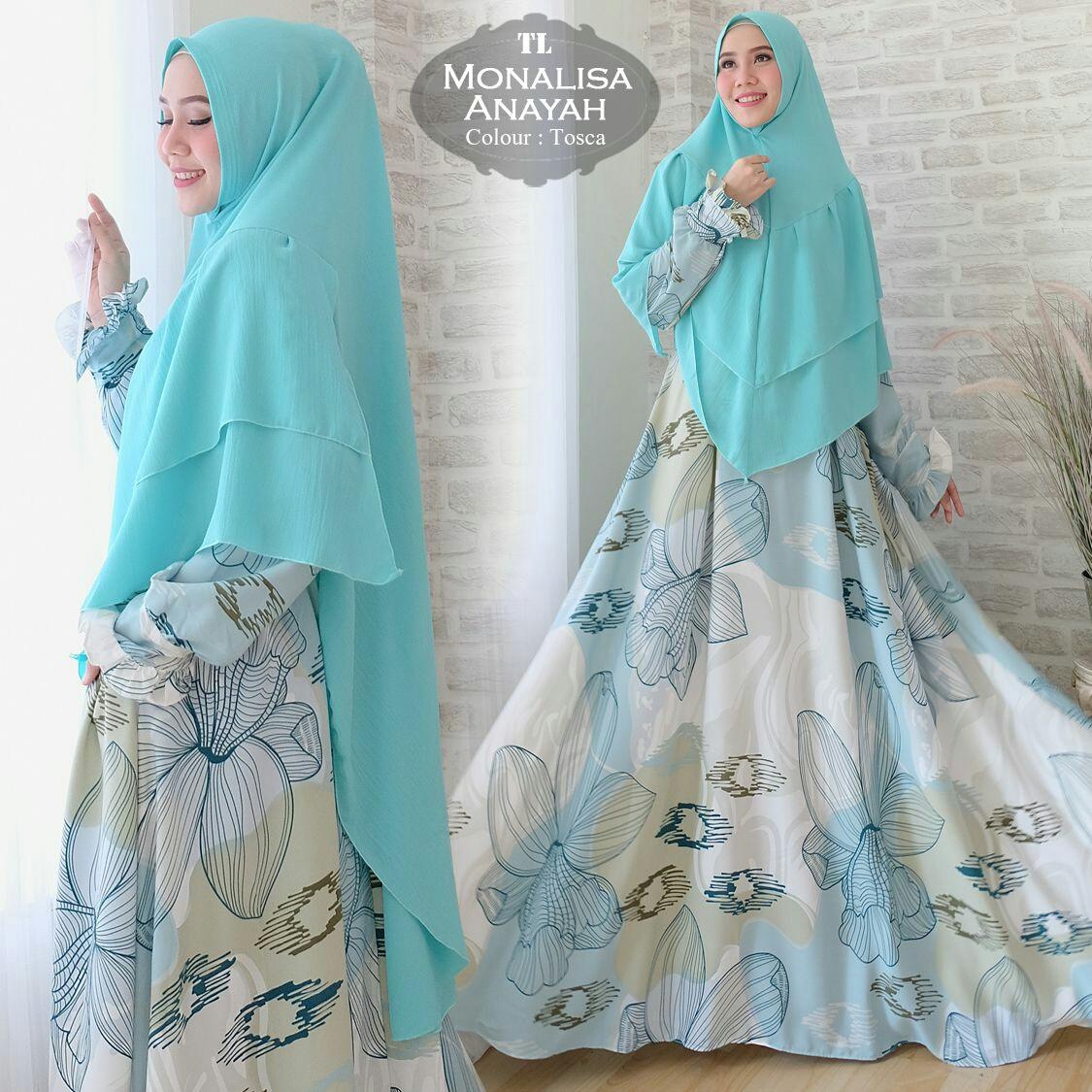 Humaira99 Baju Gamis Syari Jumbo Dress Hijab Muslimah Longdress Atasan Wanita Monalisa XXL Anayah