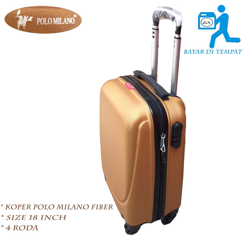 Koper Fiber Milano High Quality 4 Roda Putar, Koper Fiber Promo Gold 18 inch PG-555-gold