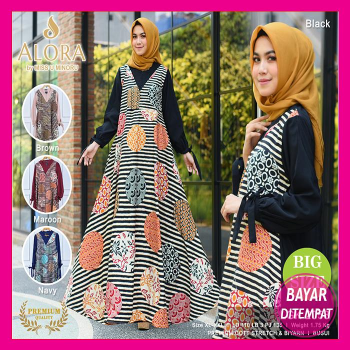 RATU SHOPPING Gamis Premium miss be XL XXL motif bunga jumbo size big size baju muslim ramadhan mewah lebaran keren elegant Lgk2058