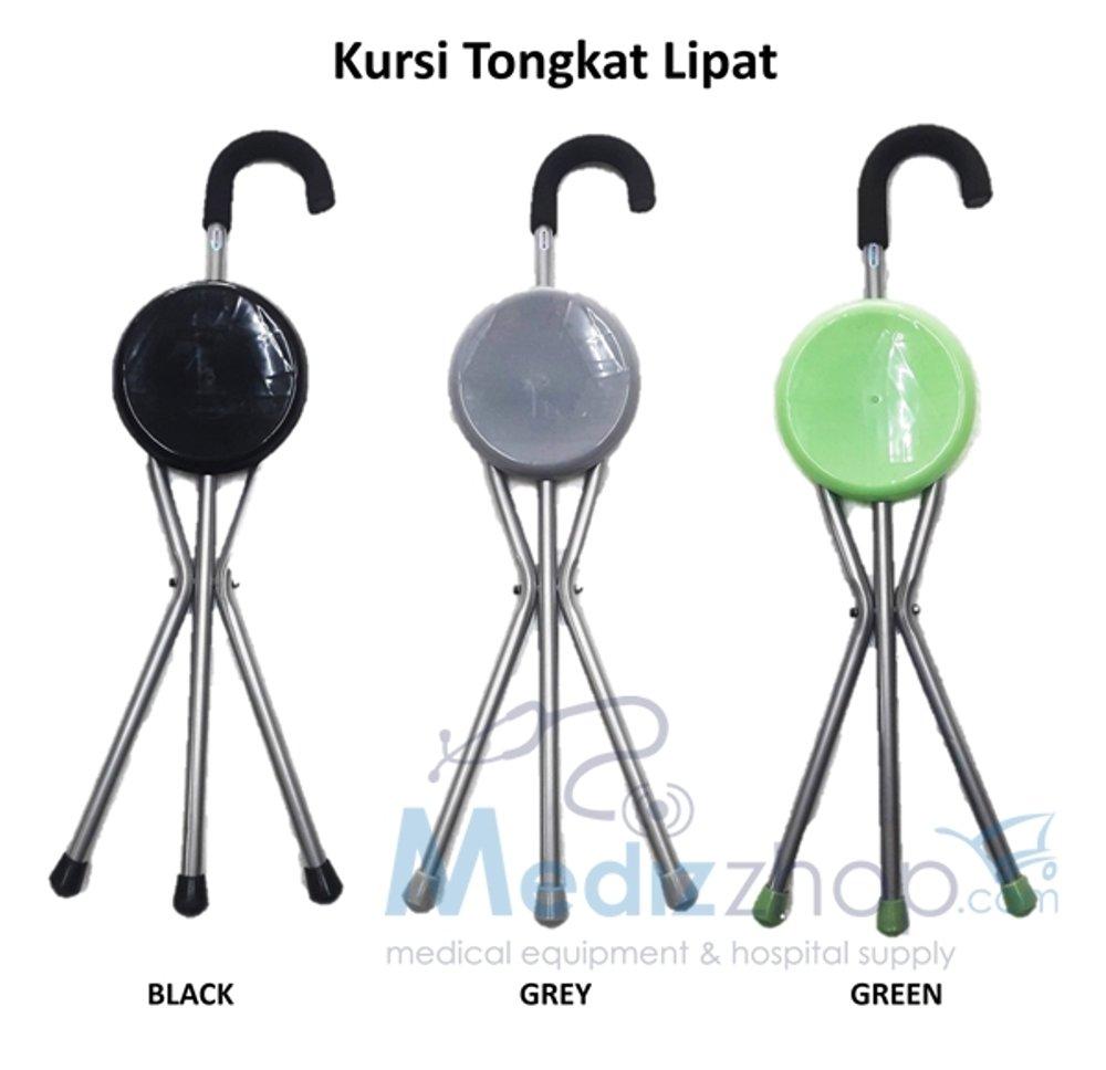Kursi tongkat lipat - Tongkat duduk lipat - tongkat bantu sholat