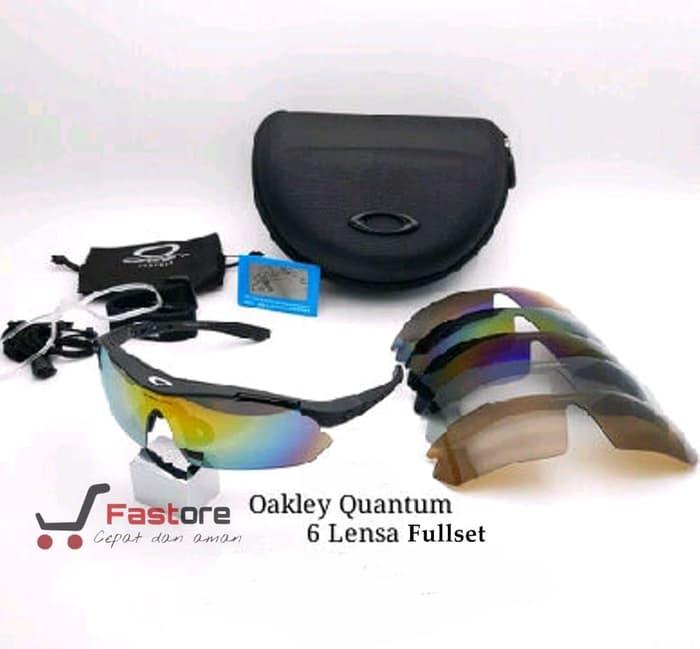 Kacamata Sport Oakley Quantum 6 Lensa - Gowes Sepeda Motor Kerja