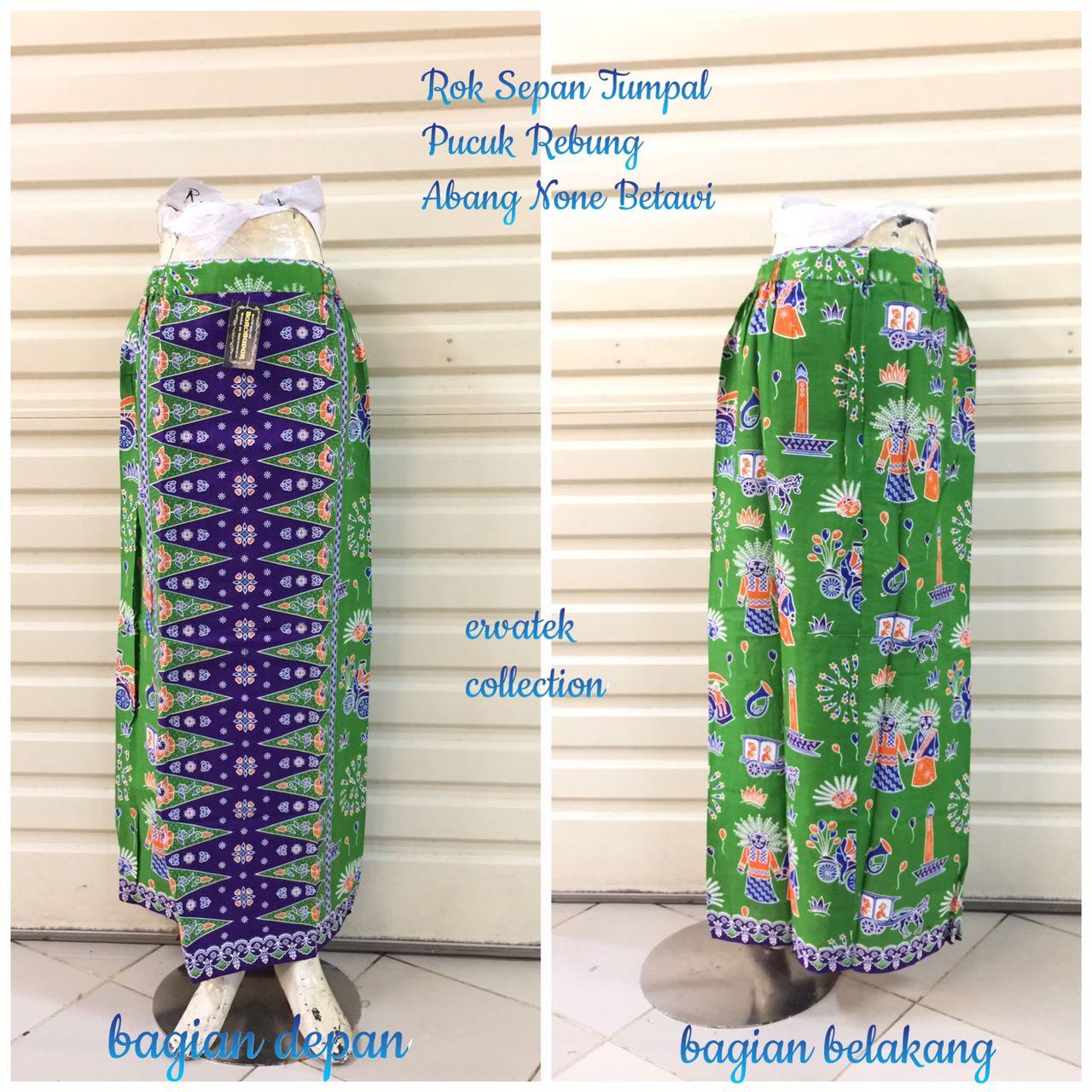 Rok Sepan Tumpal ST19 Motif Batik Pucuk Rebung Ondel Ondel Tumpal Betawi / Bawahan Batik