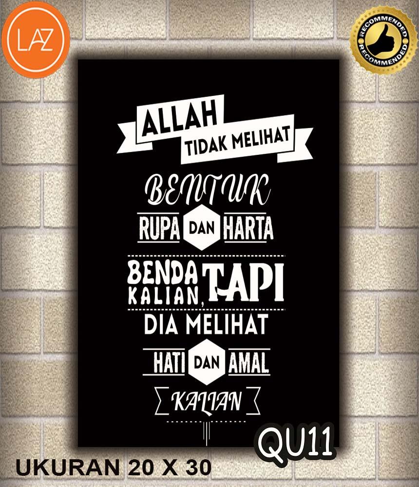 VASTY HIASAN DINDING / POSTER KAYU / WALL DECOR / DEKORASI RUMAH / HIASAN KAMAR / HIASAN DAPUR / HIASAN RUANGAN / QUOTES ISLAMI VINTAGE KODE QU 11