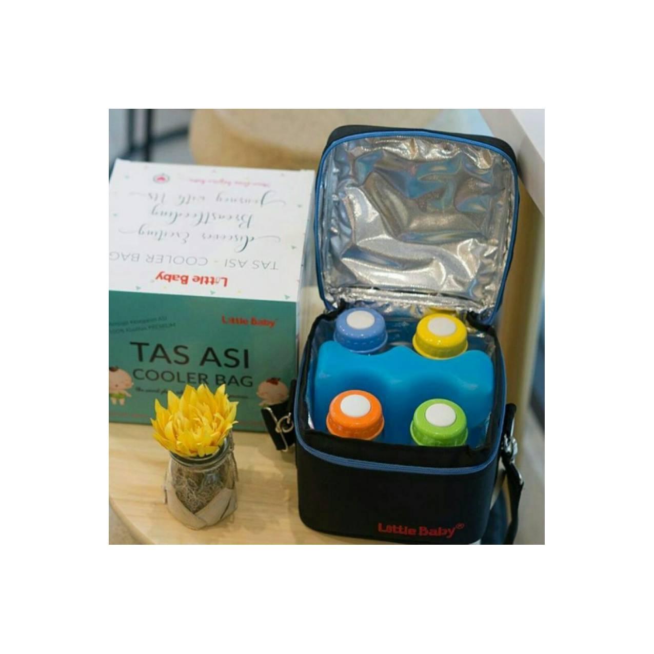 tas asi merk little baby free 4 botol asi dan ice pack