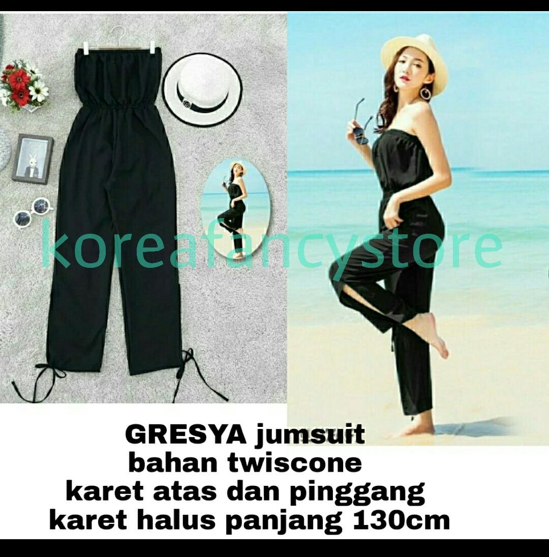 koreafancystore / gresya jumpsuit / playsuit wanita / baju pantai / fashion wanita / pakaian wanita / baju summer / baju cewek / baju kantor / baju jumpsuit sabrina / terusan wanita / setelan wanita / fashion setelan / hadiah wanita / hadiah pacarku
