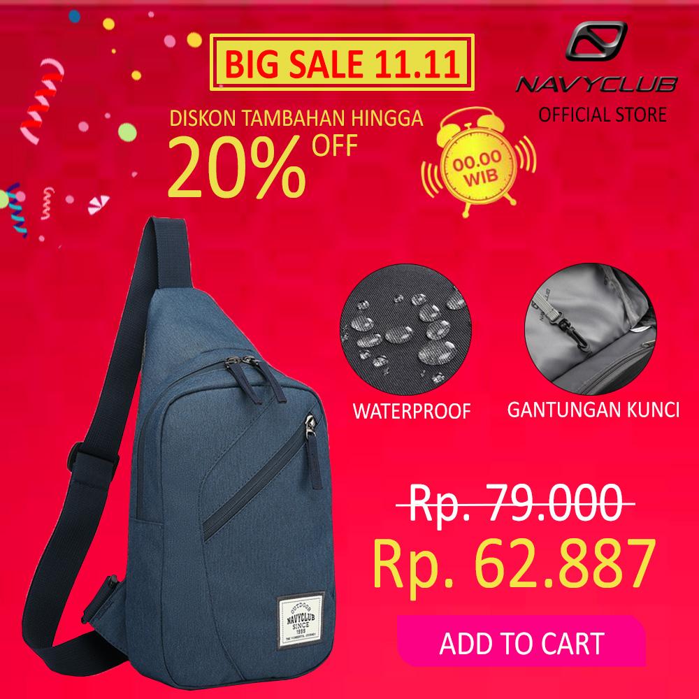 Navy Club Tas Selempang Travel - Cross Body Tas Punggung Tas Dada Tahan Air - Sling Bag Tas Pria Tas Wanita Tas Slempang Pria EJCB