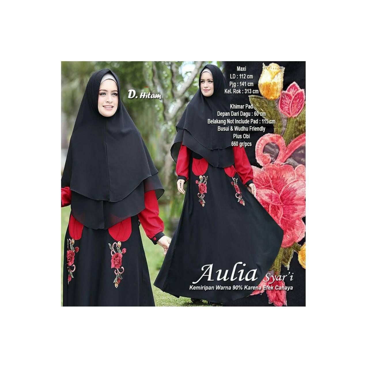 Baju Pengantin Muslimah 11621 SYARI BORDIR AULIA HITAM