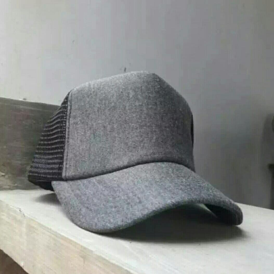 Promo Topi Trucker Abu Tua Polos