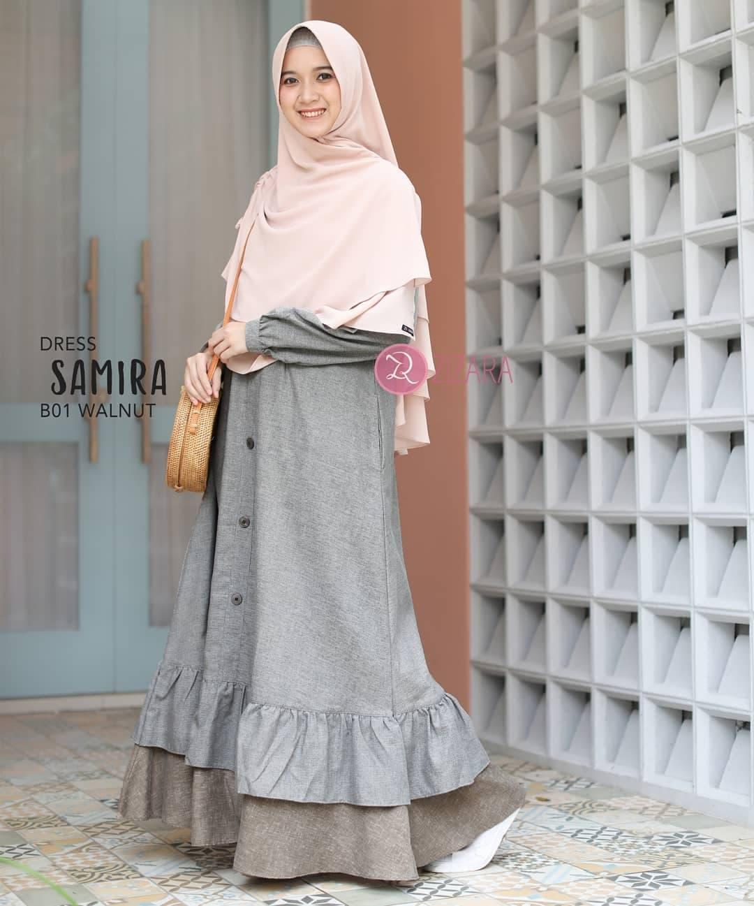 Gamis ZIZARA SAMIRA B01 Walnut Rayon Interlist Linen Brush
