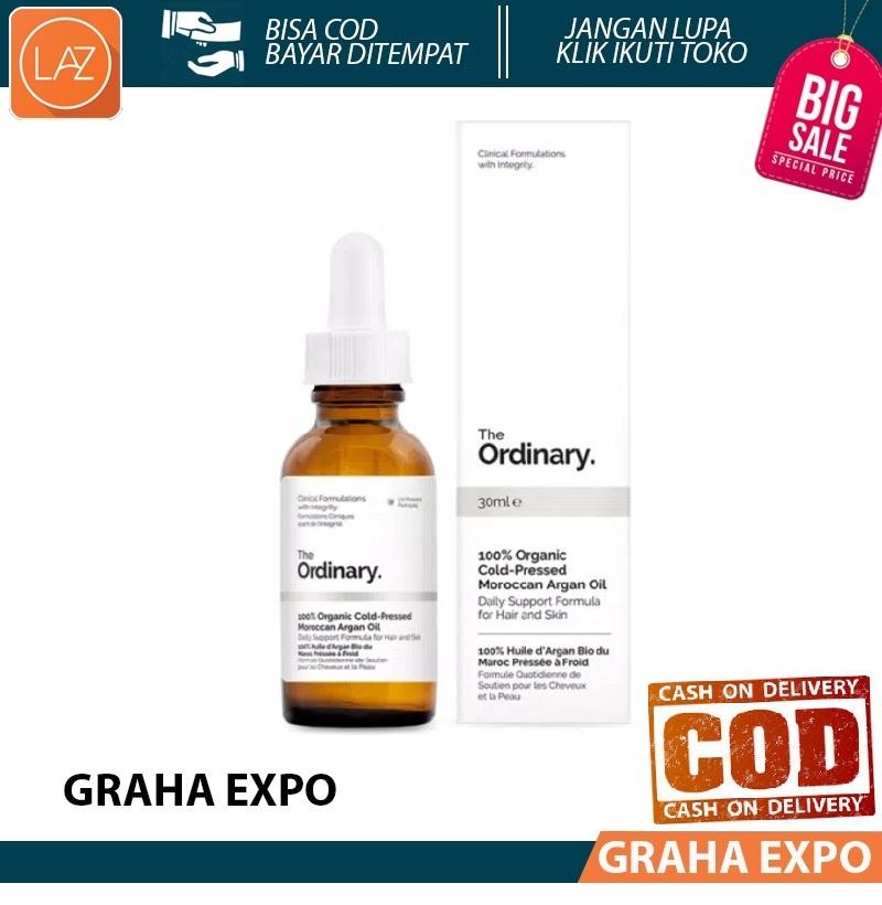 The Ordinary 100% Organic Cold Pressed Moroccan Argan Oil Isi 30ml Menutrisi Rambut dan Kulit Minyak Original Organik Laz COD Graha Expo