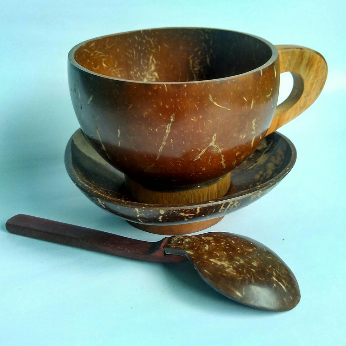 Sepaket Cangkir Kopi Batok Kelapa