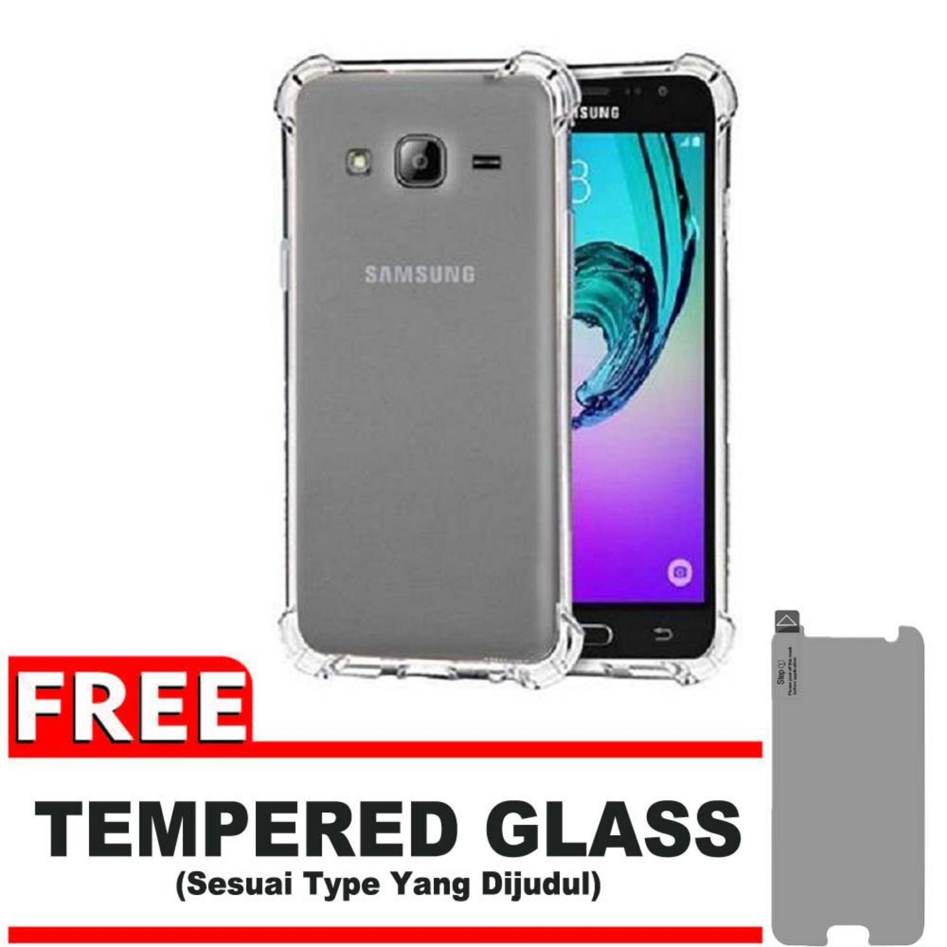 ShockCase for Samsung Galaxy J2 (2015) / J200 / 4G LTE / Duos | Premium Softcase Jelly Anti Crack Shockproof - Gratis Free Tempered Glass Protector - Transparan