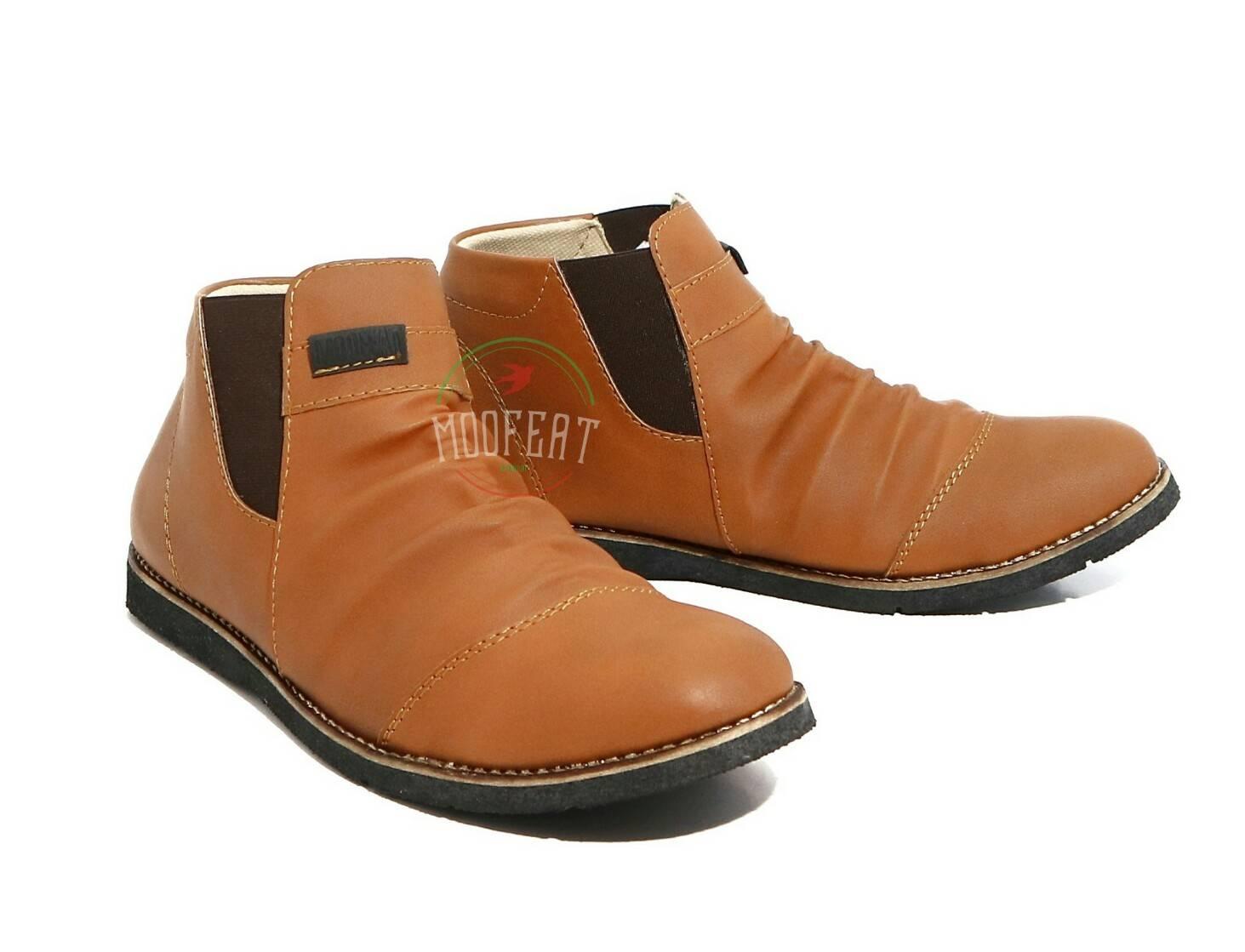 Dsh Sepatu Brodo Bradleys / Sepatu Boots Kulit - Wolf Malamut High ziper high
