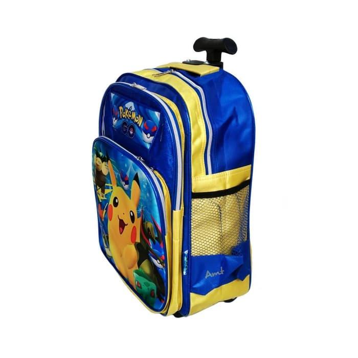Tas sekolah troli anak SD trolley roda dorong ransel Pokemon Go - Tas Anak Keren - Tas Anak Terlaris - Tas Anak Terbaru - Tas Anak Murah