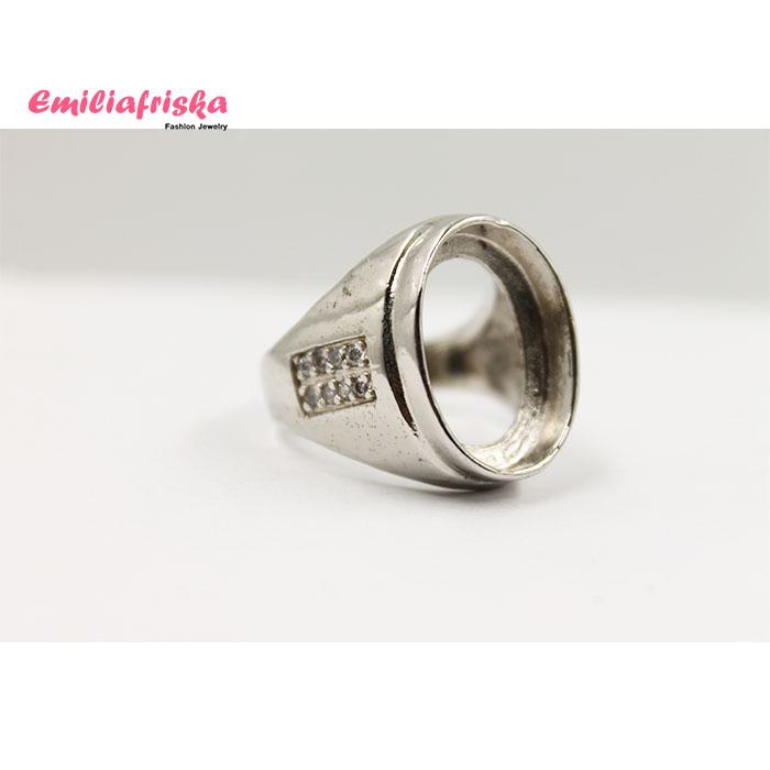 CINCIN BATU AKIK PERAK BESAR EMBAN AKIK IKAT BATU AKIK AKSESORIS MURAH
