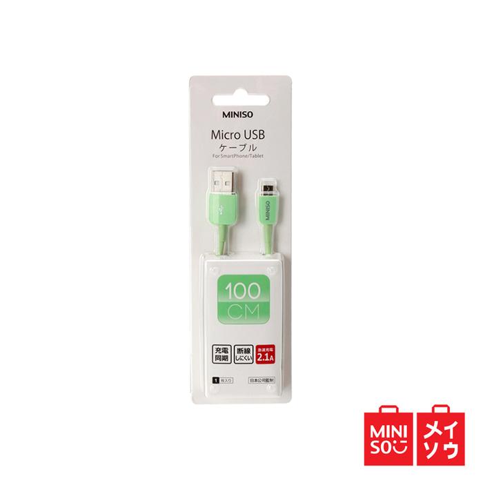 Miniso Official Kabel Data Micro USB 2.1 A Green