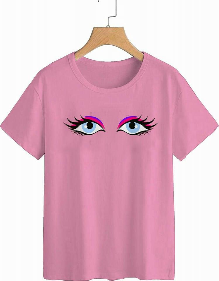 KING_FASHION KAOS PENDEK WANITA EYE PINK