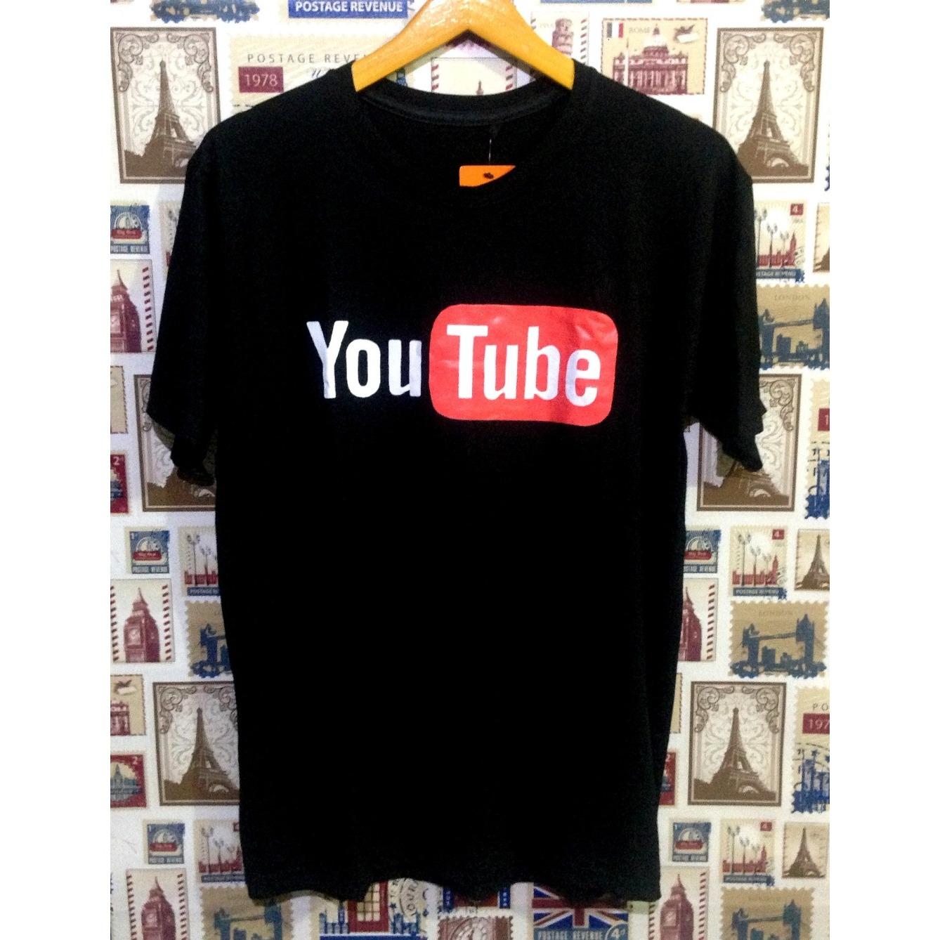 LABA-LABA - Kaos Fashion Distro 100% Soft Spandex Rayon T-Shirt Gambar YOU TUBE Kekinian Sablon Plastisol Atasan Pria Wanita Katun combet kombed kombet Lembut Tidak Panas Adem Simple Keren Casual Sport Halus Baju Cowo Cewe Pakaian Distro –