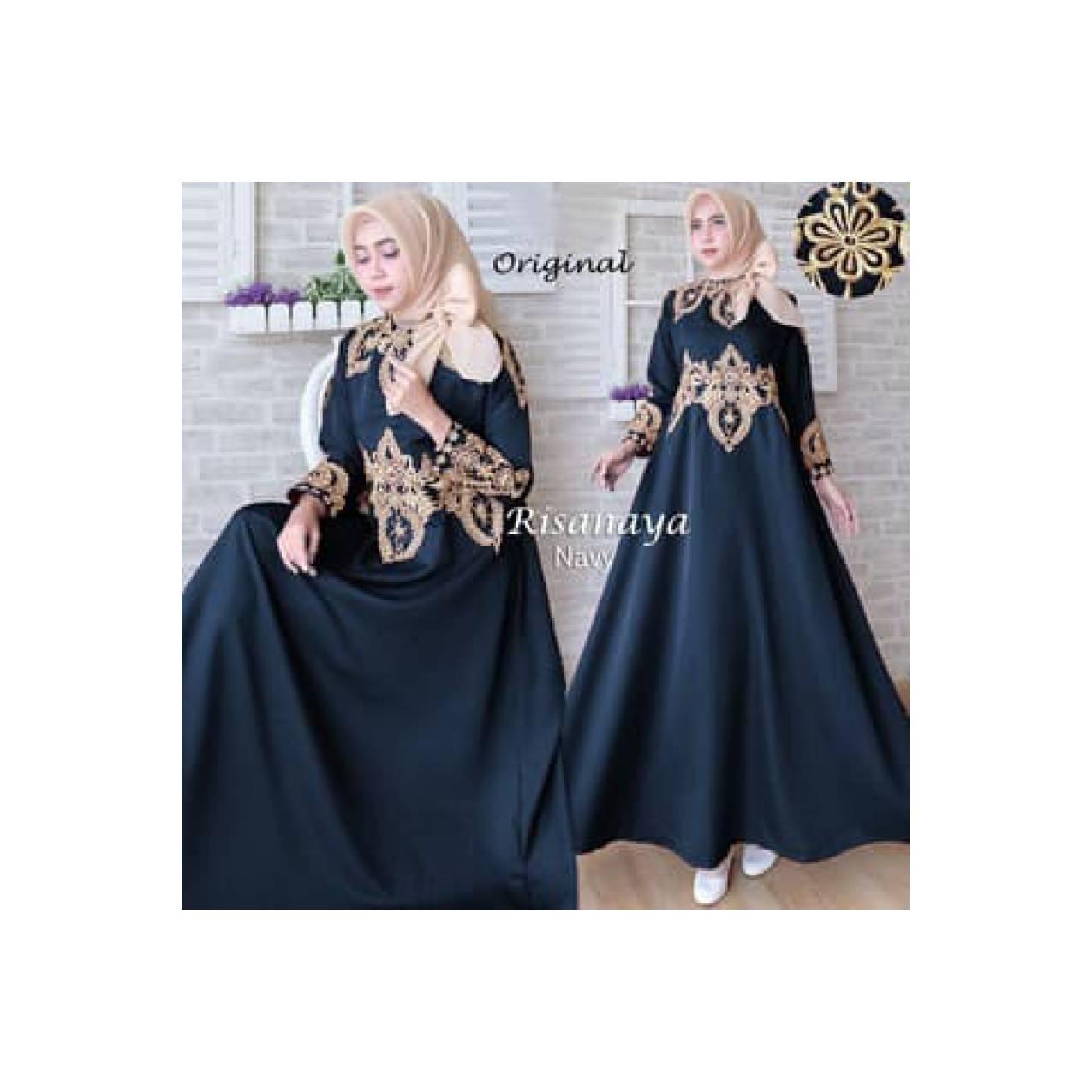 barang laris manis W33 BAJU GAMIS PESTA MUSLIM LEBARANPOLOS KOMBINASI