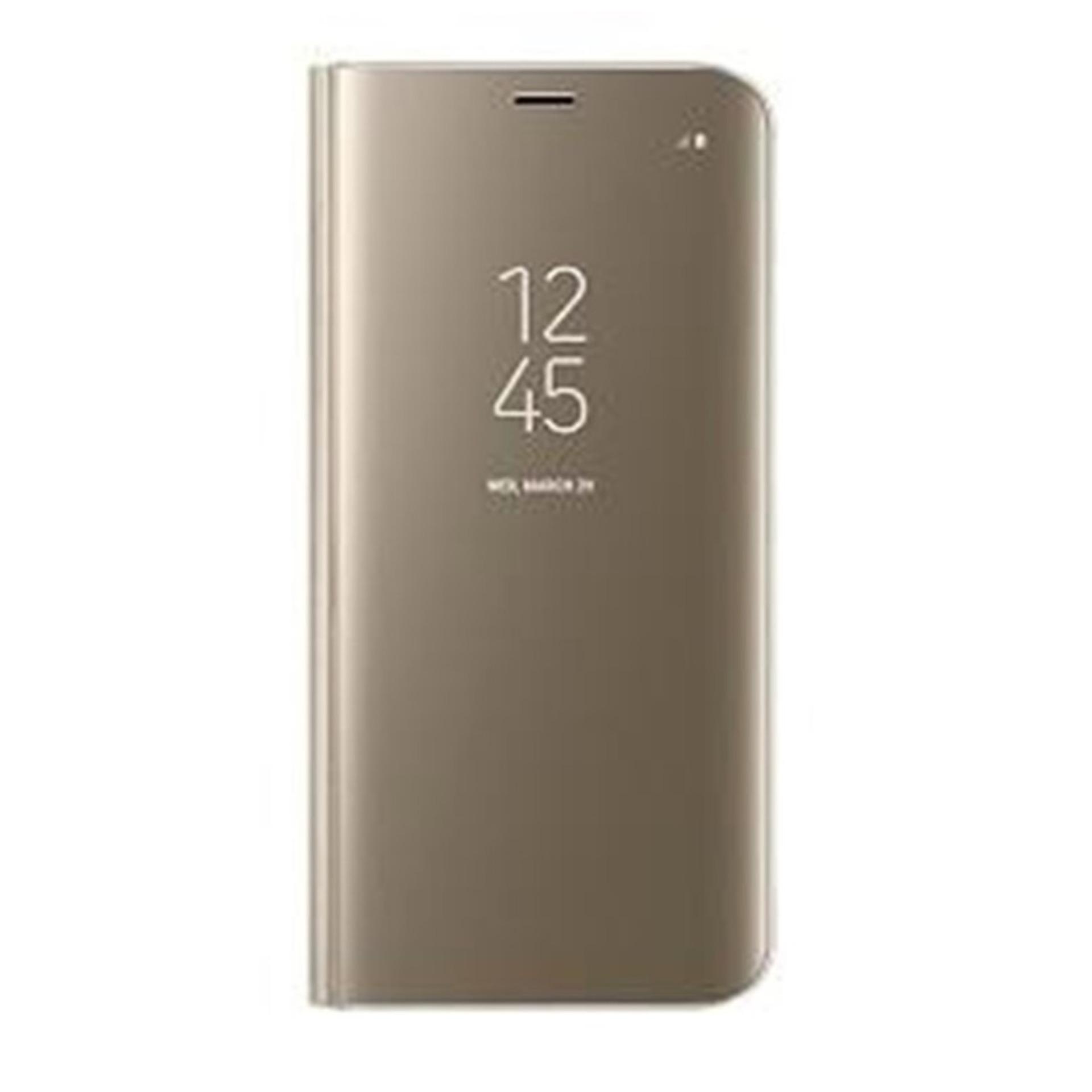 Flip Cover ORIGINAL STANDING CASE Smart S-View Mirror Auto Lock Samsung Galaxy A8+ 2018 – Gold