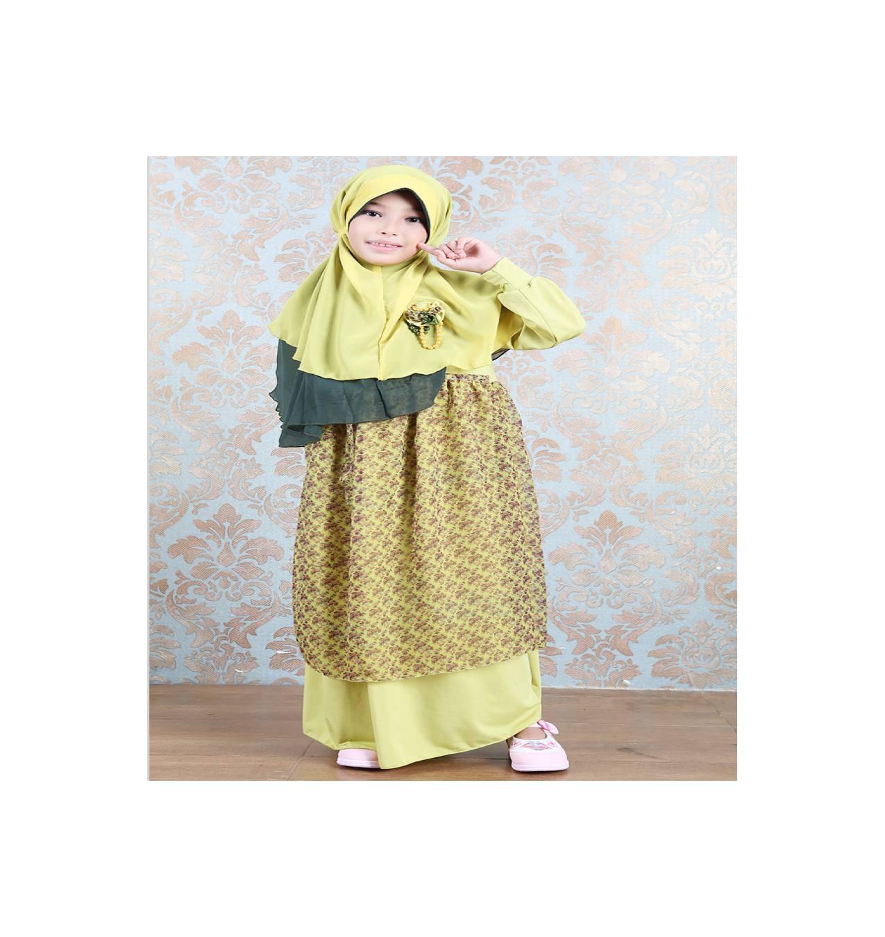 Gamis Anak Azka Somaya Ga01 - Yellow