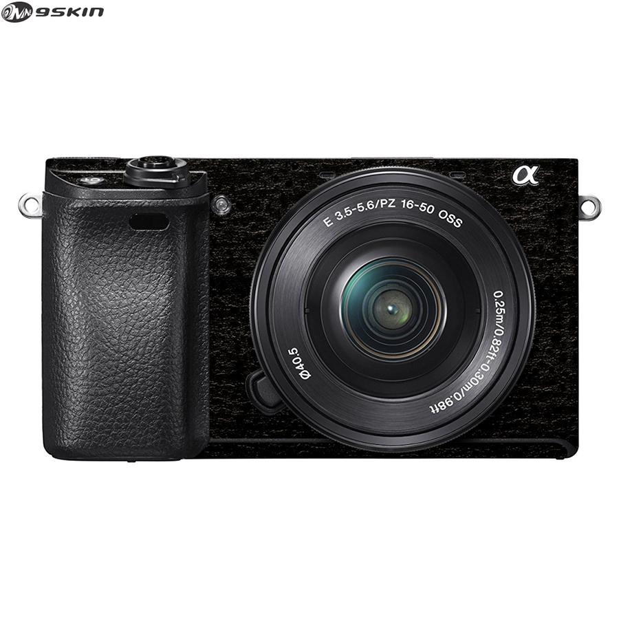 9Skin - Premium Skin Protector untuk Kamera Mirrorless Sony A6300 - Tekstur Burned Wood - Hitam