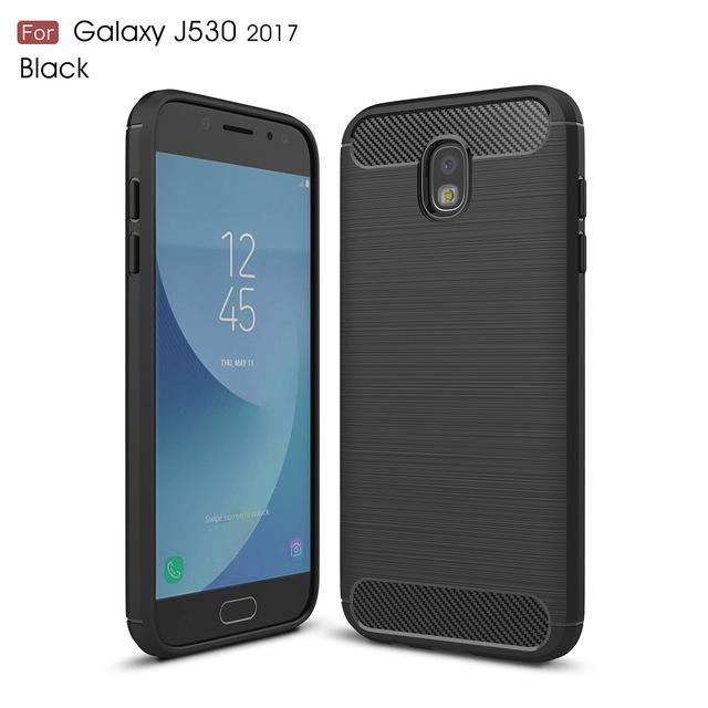 Carbon Fiber TPU Brushed Shockproof DELKIN  (Black) Softcase Samsung Galaxy J5 Pro Slim Vision Carbon Fiber Soft Case - Delkin Hitam