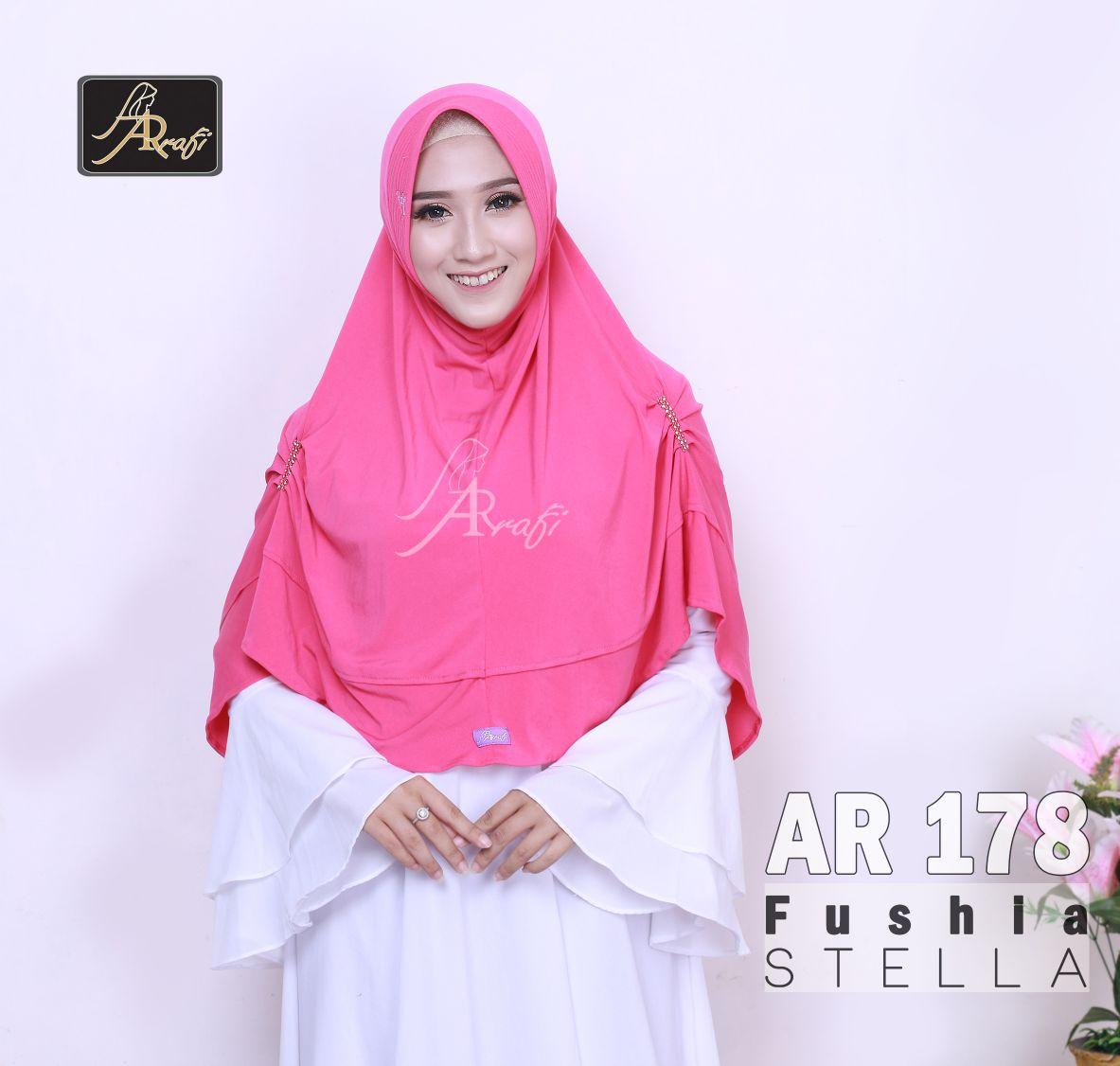 jilbab instan Kareen Permata Arrafi (warna Fushia) - AR178 - hijab kerudung syari khimar permata fashion muslim gamis