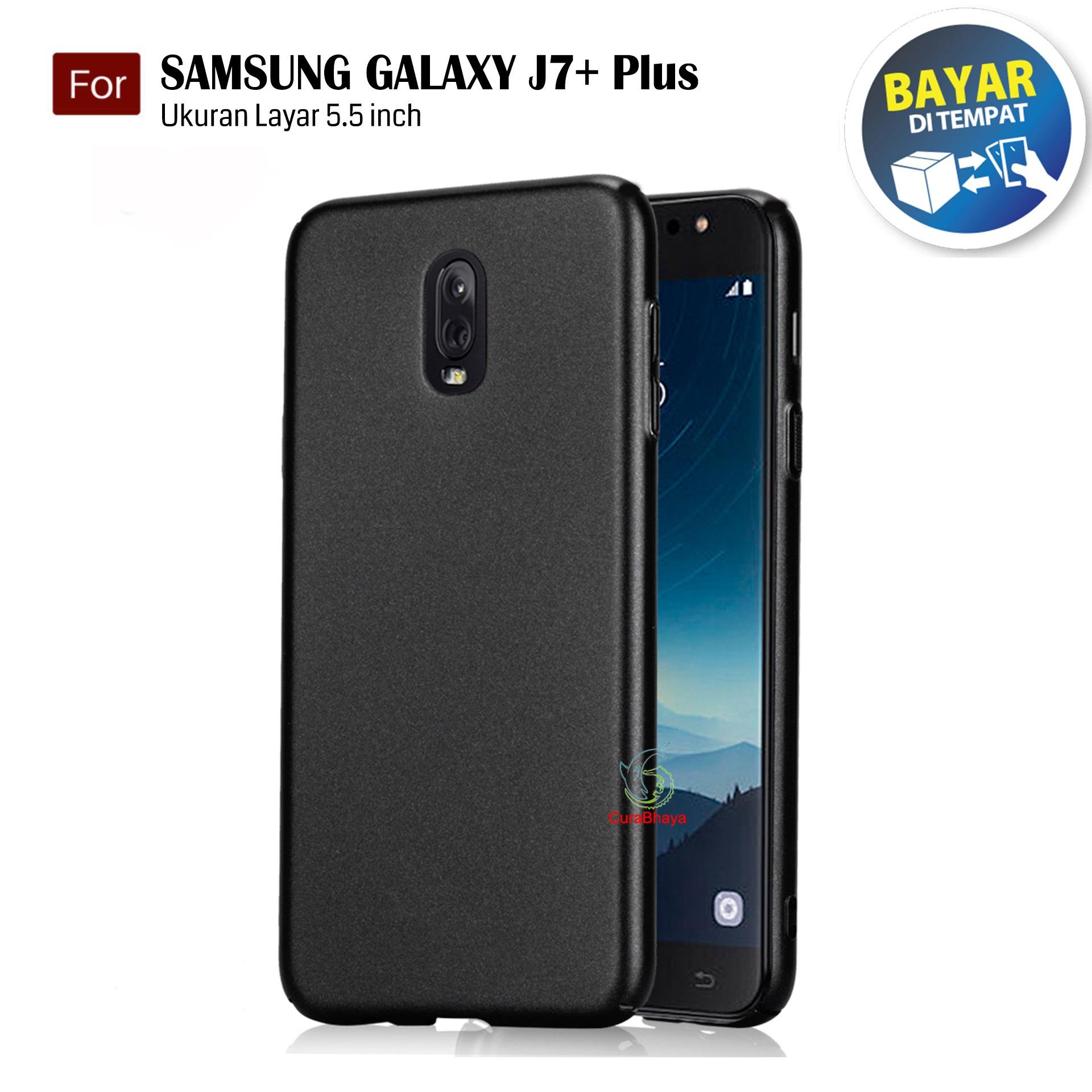 MidNight Samsung Galaxy J7+ Plus / C8 / Duos | Slim Case Black Matte Softcase Premium Baby Skin - Hitam