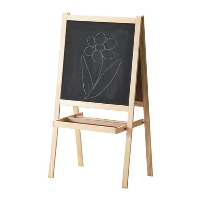 IKEA MALA Papan Tulis Anak Blackboard dan Whiteboard 2 in 1, kayu