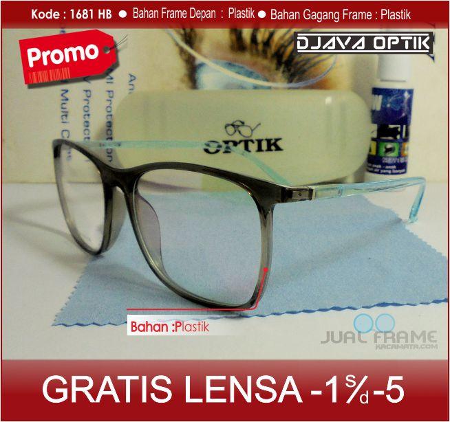 Frame kacamata 1681 + lensa minus/plus/silinder kacamata baca gaya untuk pria dan wanita