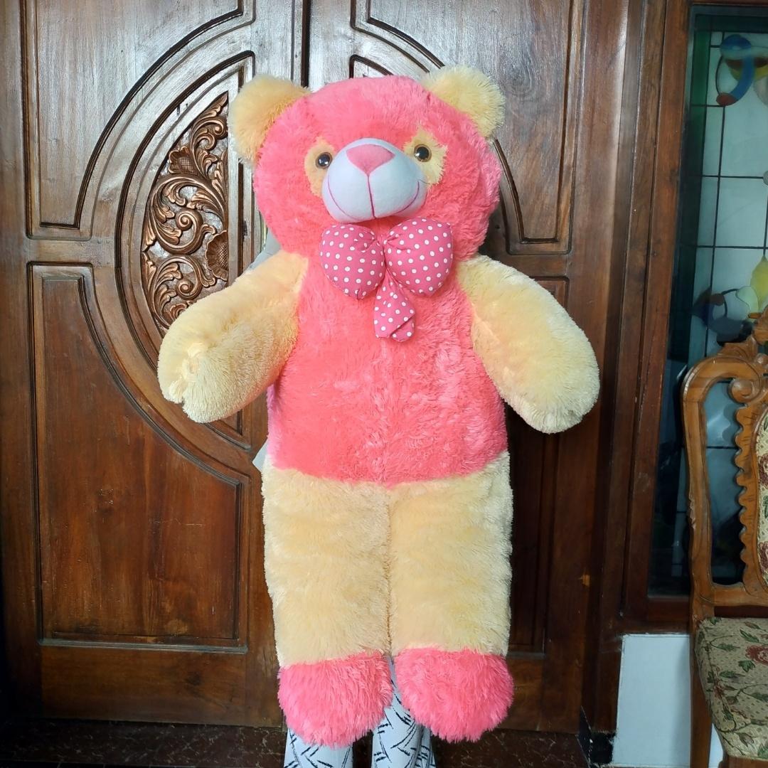 BONEKA PANDA CREM PINK SUPER JUMBO 110CM