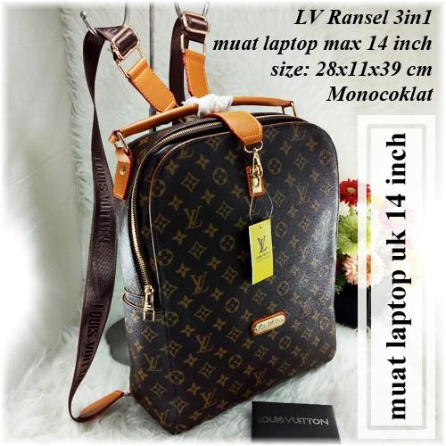 Tas LVI Ransel 3in1 Laptop - Tas Punggung - Tas Wanita - Tas Slempang - Tas Import - Tas Batam - Tas Murah - Tas Pesta - Tas Ransel - Tas 2in1
