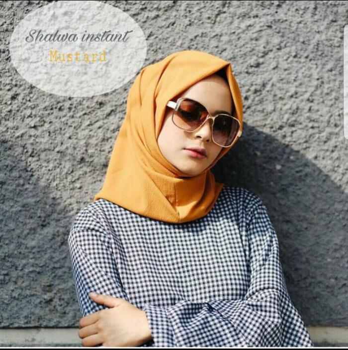 kerudung hijab instan salwa kuning mustard murah bisa bayar di tempat