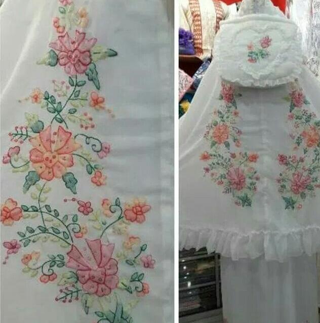 Mukena Sulam Bayang Bukittinggi Putih