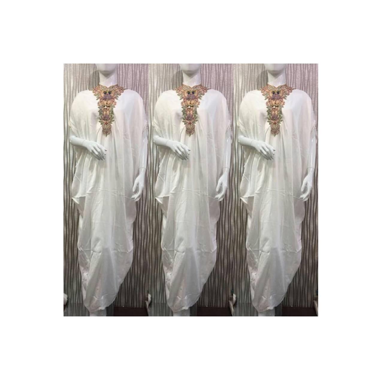 GAMIS KAFTAN MODEL TERBARU BARANG TERLARIS PUTIH