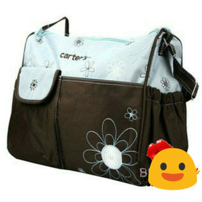 Tas Perlengkapan Bayi Carter Diaper Bag Besar Flower Blue