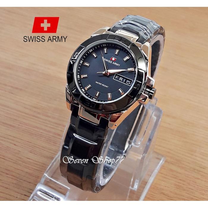 JAM TANGAN WANITA SWISS ARMY RANTAI STAINLESS STELL SPORTY