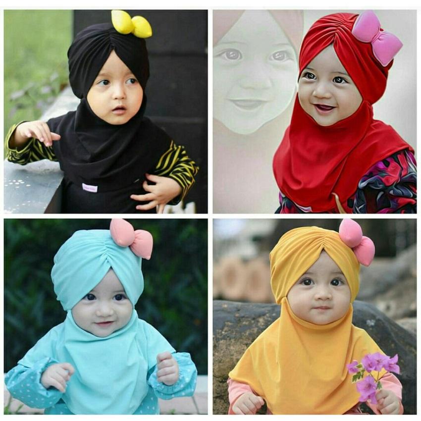 Kerudung Anak Bayi pita tebal / Jilbab Anak Bayi / Jilbab Bayi / Hijab Pashmina Instan Anak
