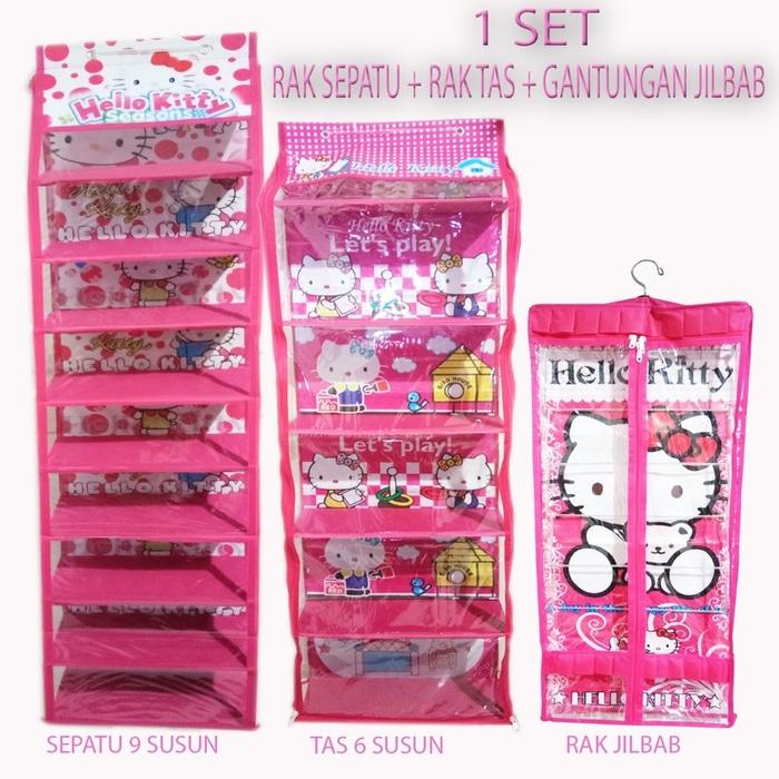 SET 3 IN 1, HSO, HBO, HJO. RAK GANTUNG SEPATU, TAS DAN JILBAB