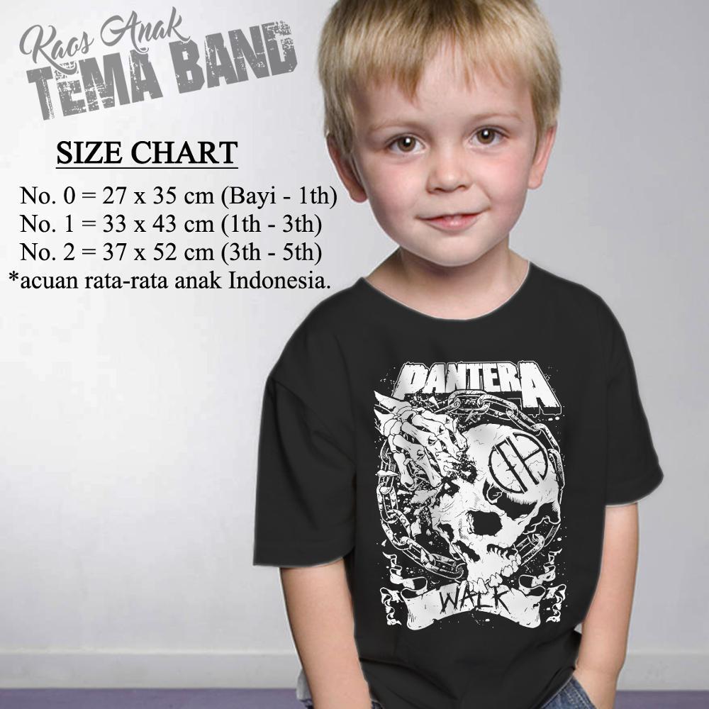 Kaos Anak Tema Band Pantera #1 Hitam